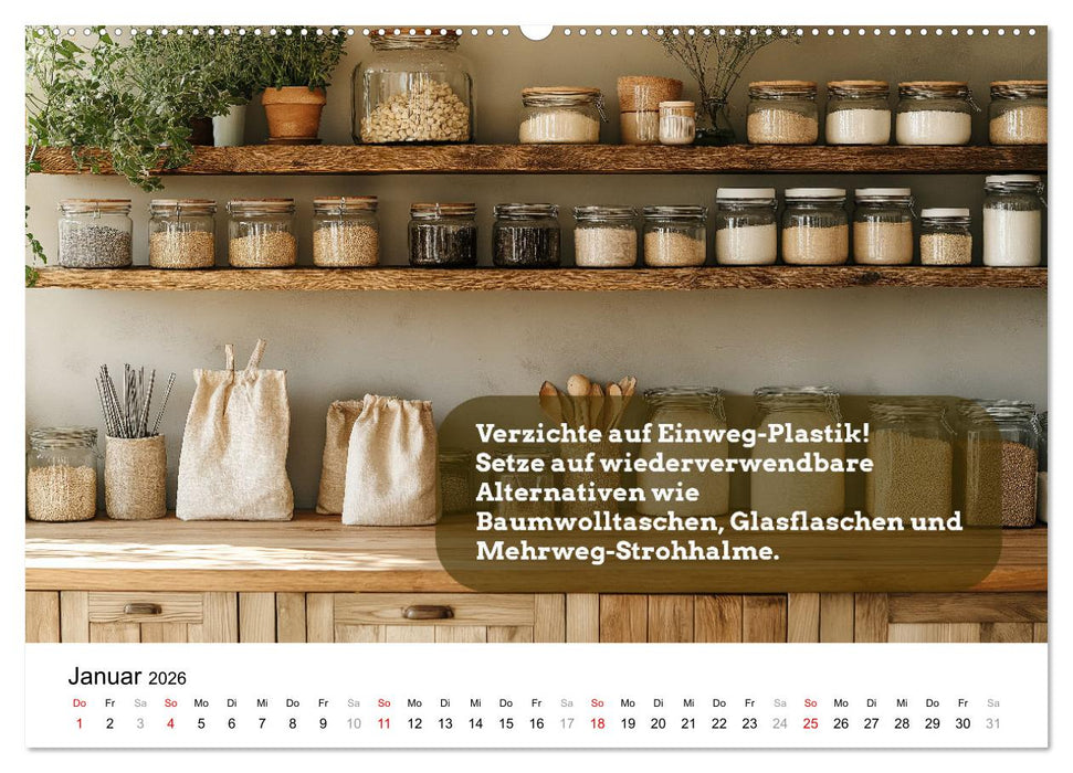Nachhaltige Neujahrsvorsätze - Der umweltfreundliche Jahreskalender (CALVENDO Premium Wandkalender 2026)