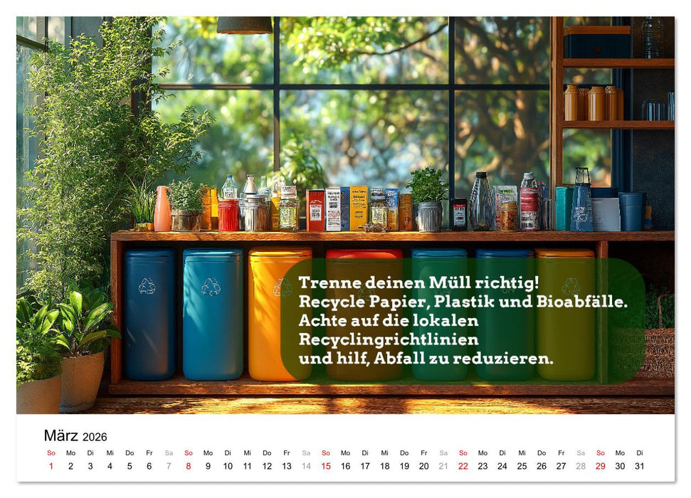 Nachhaltige Neujahrsvorsätze - Der umweltfreundliche Jahreskalender (CALVENDO Premium Wandkalender 2026)