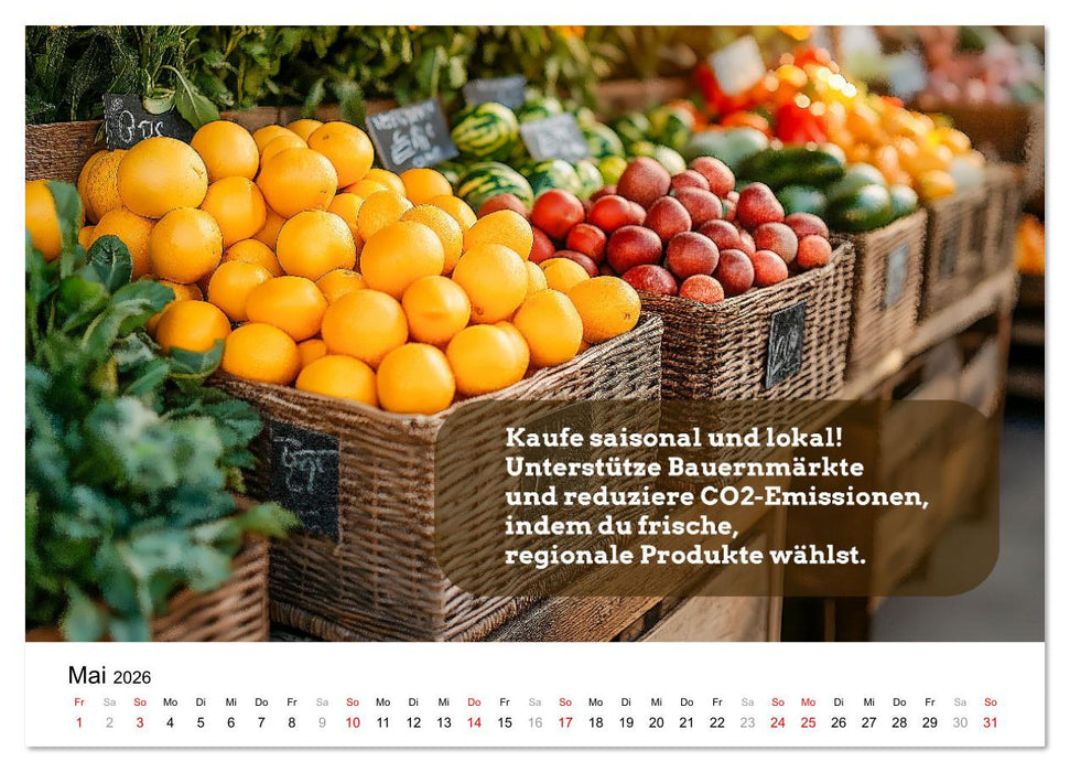 Nachhaltige Neujahrsvorsätze - Der umweltfreundliche Jahreskalender (CALVENDO Premium Wandkalender 2026)