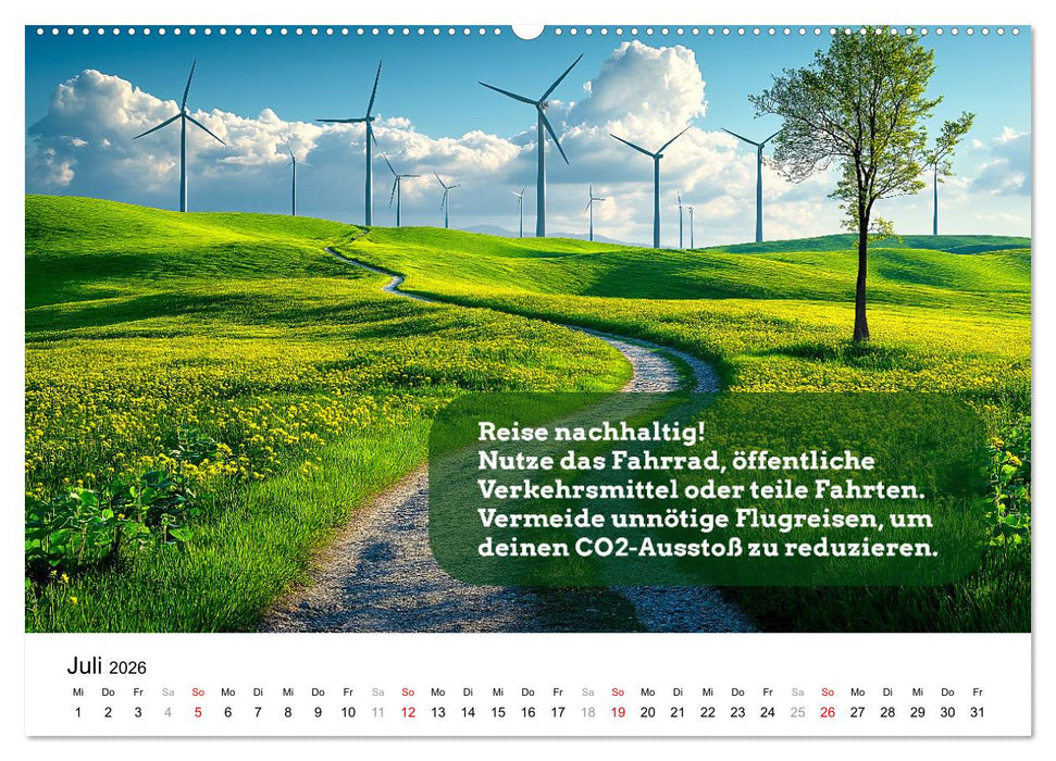 Nachhaltige Neujahrsvorsätze - Der umweltfreundliche Jahreskalender (CALVENDO Premium Wandkalender 2026)