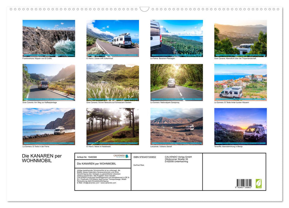 Die KANAREN per WOHNMOBIL (CALVENDO Wandkalender 2026)
