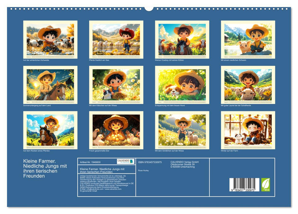 Kleine Farmer. Niedliche Jungs mit ihren tierischen Freunden (CALVENDO Premium Wandkalender 2026)