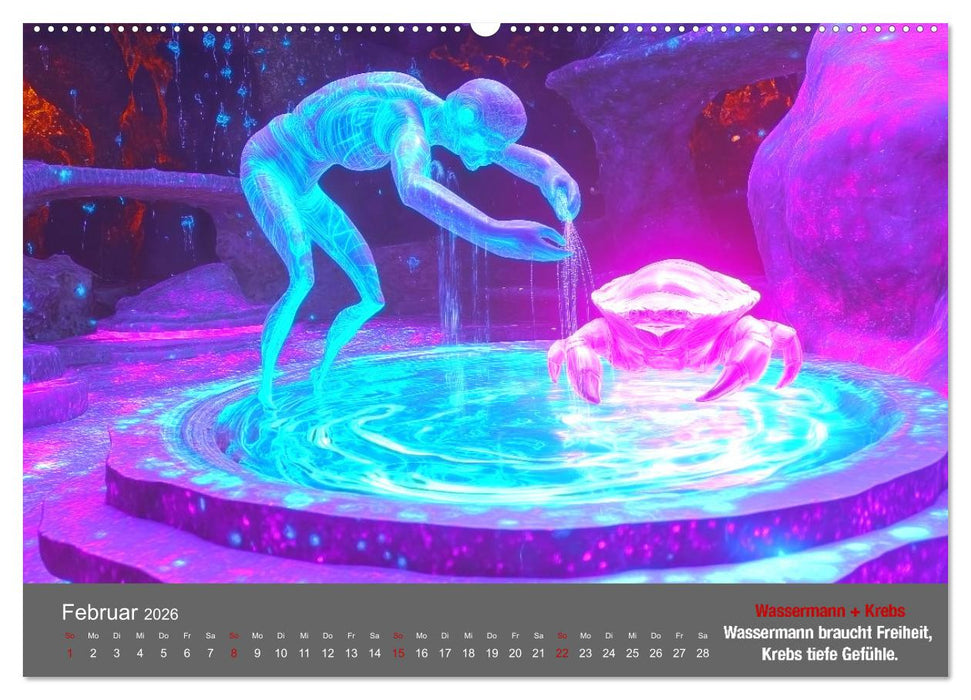 Sternzeichen im Einklang - Aszendent im Jahreshoroskop (CALVENDO Premium Wandkalender 2026)