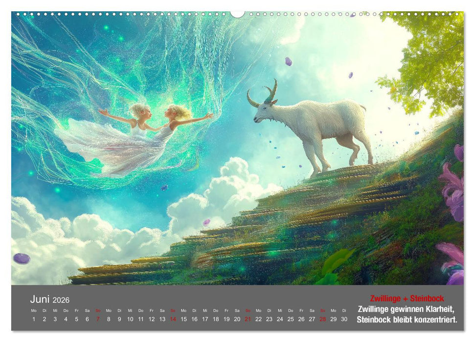 Sternzeichen im Einklang - Aszendent im Jahreshoroskop (CALVENDO Premium Wandkalender 2026)