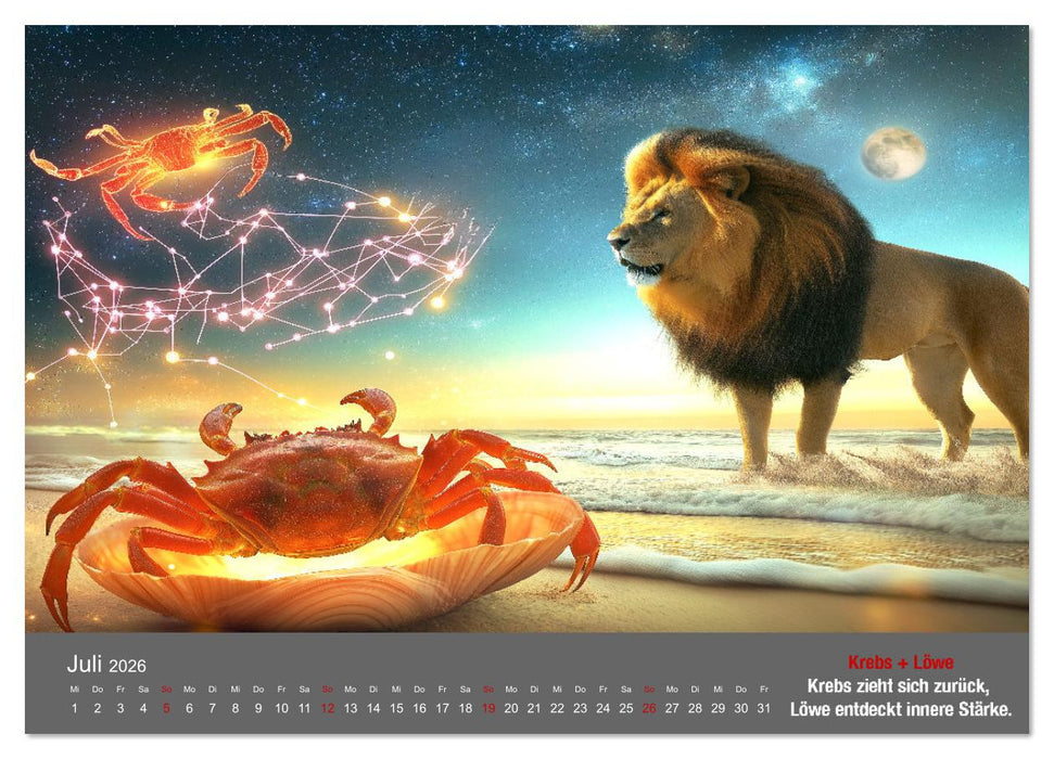 Sternzeichen im Einklang - Aszendent im Jahreshoroskop (CALVENDO Premium Wandkalender 2026)