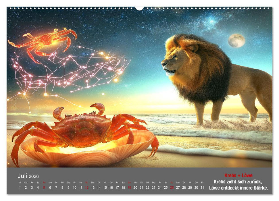 Sternzeichen im Einklang - Aszendent im Jahreshoroskop (CALVENDO Premium Wandkalender 2026)