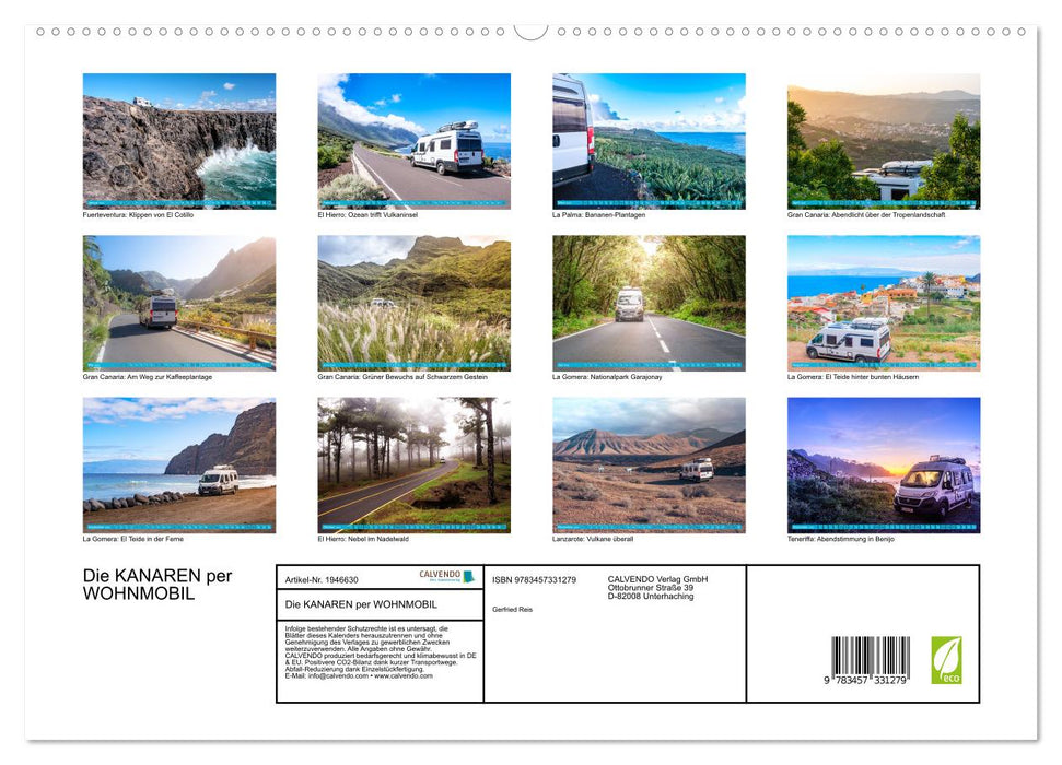 Die KANAREN per WOHNMOBIL (CALVENDO Premium Wandkalender 2026)