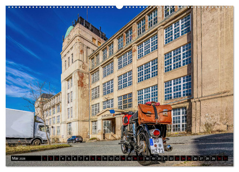 Meine MZ ES 250/2 unterwegs in Chemnitz (CALVENDO Premium Wandkalender 2026)