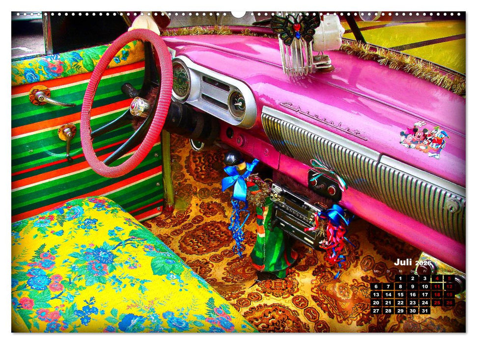 Bunte Vögel - Originelle Oldtimer in Havanna (CALVENDO Premium Wandkalender 2026)