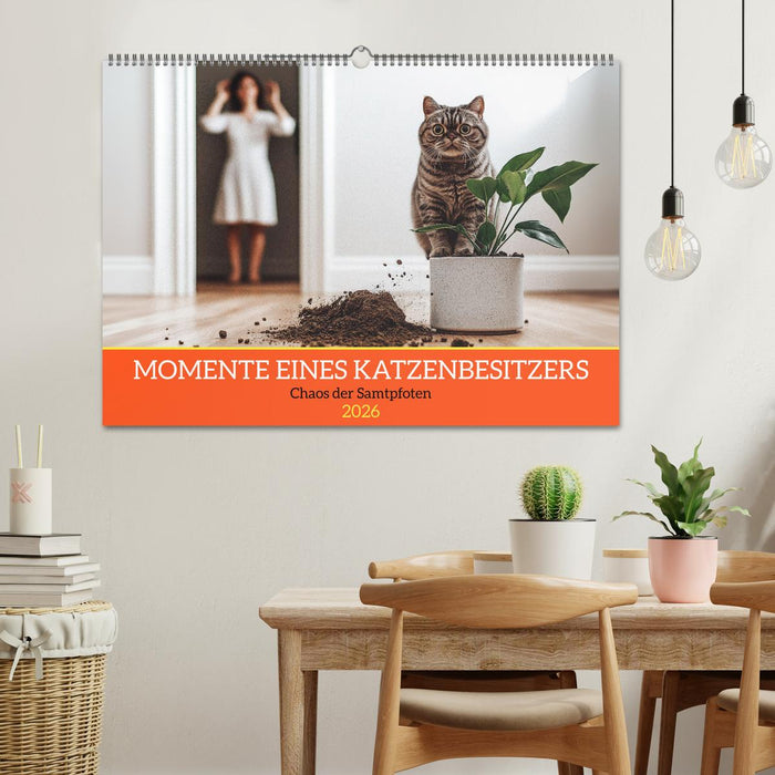 Momente eines Katzenbesitzers - Chaos der Samtpfoten (CALVENDO Wandkalender 2026)