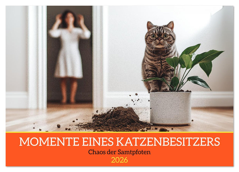 Momente eines Katzenbesitzers - Chaos der Samtpfoten (CALVENDO Wandkalender 2026)