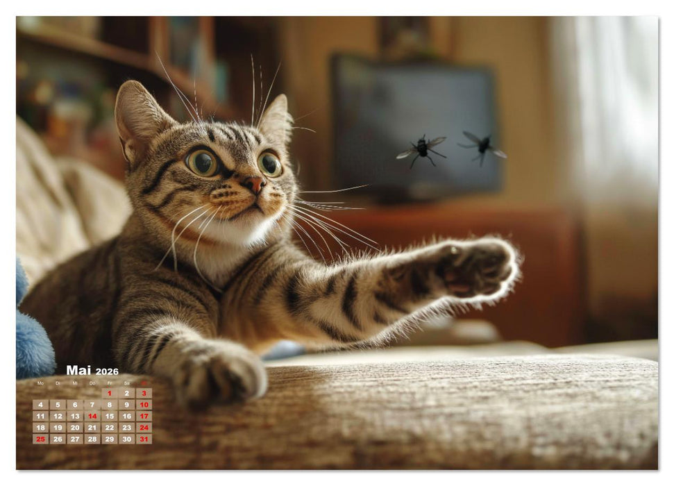 Momente eines Katzenbesitzers - Chaos der Samtpfoten (CALVENDO Wandkalender 2026)