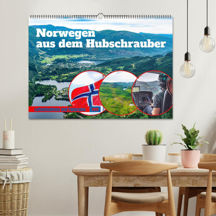Norwegen aus dem Hubschrauber - Luftaufnahmen und Panorama (CALVENDO Wandkalender 2026)