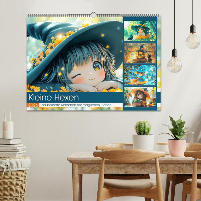 Kleine Hexen. Zauberhafte Mädchen mit magischen Kräften (CALVENDO Wandkalender 2026)