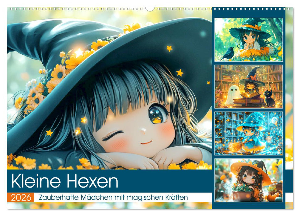 Kleine Hexen. Zauberhafte Mädchen mit magischen Kräften (CALVENDO Wandkalender 2026)