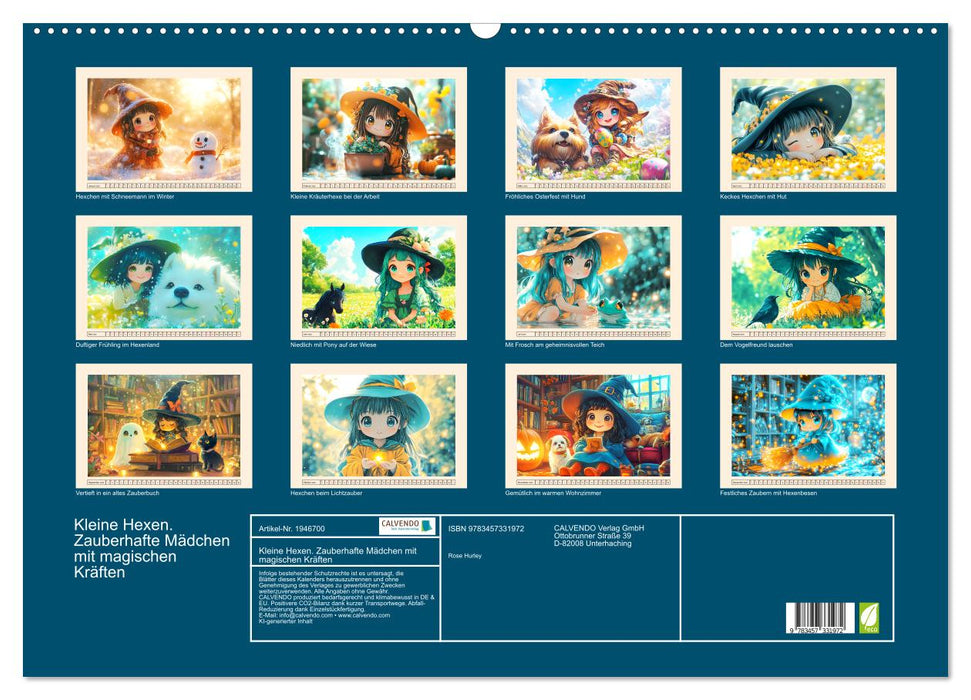 Kleine Hexen. Zauberhafte Mädchen mit magischen Kräften (CALVENDO Wandkalender 2026)