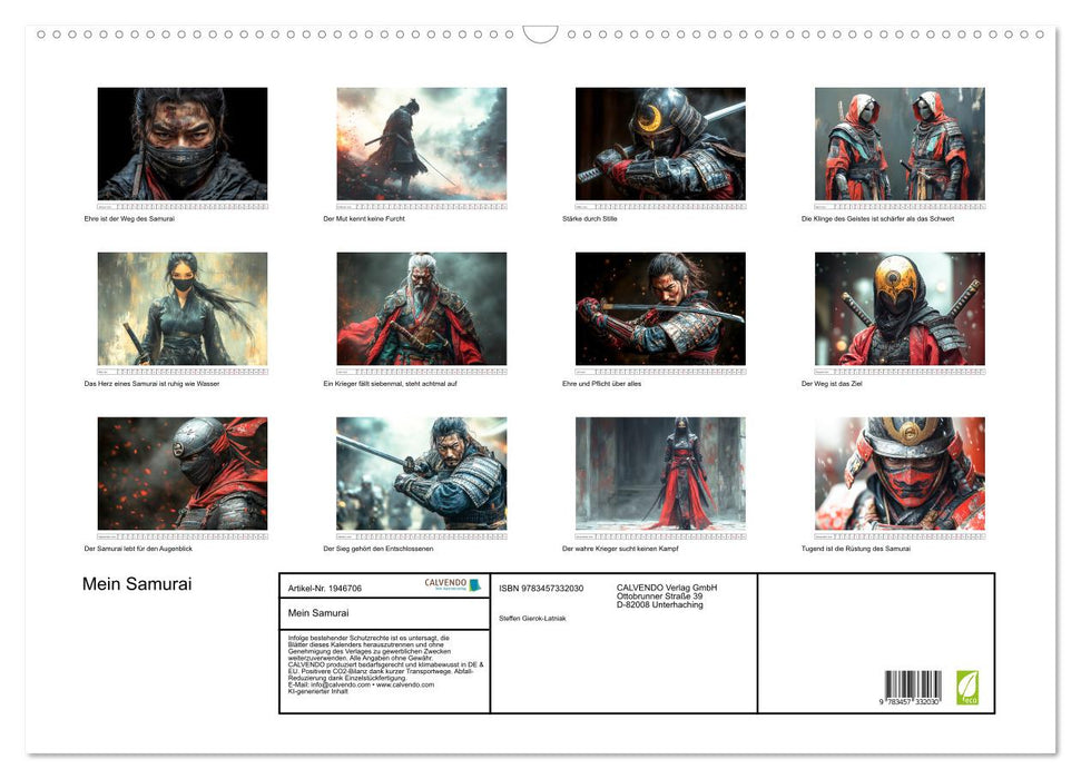 Mein Samurai (CALVENDO Wandkalender 2026)