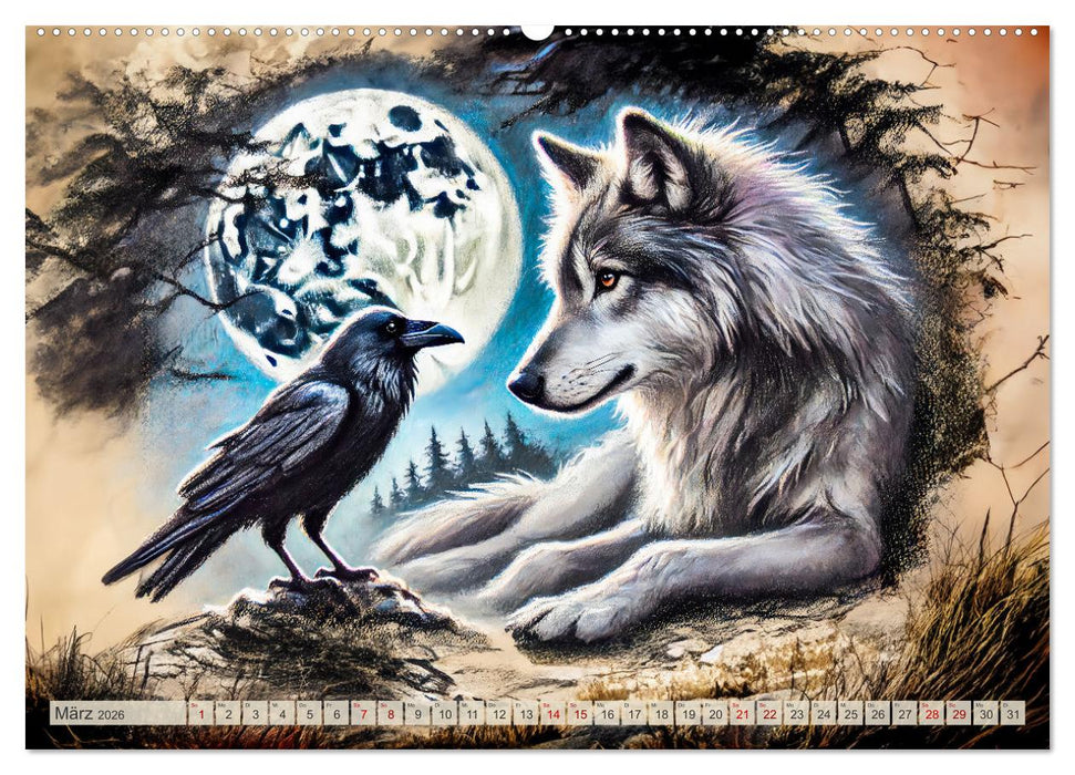 Die Eleganz der Wölfe - Mythische Begegnungen in der Natur (CALVENDO Wandkalender 2026)