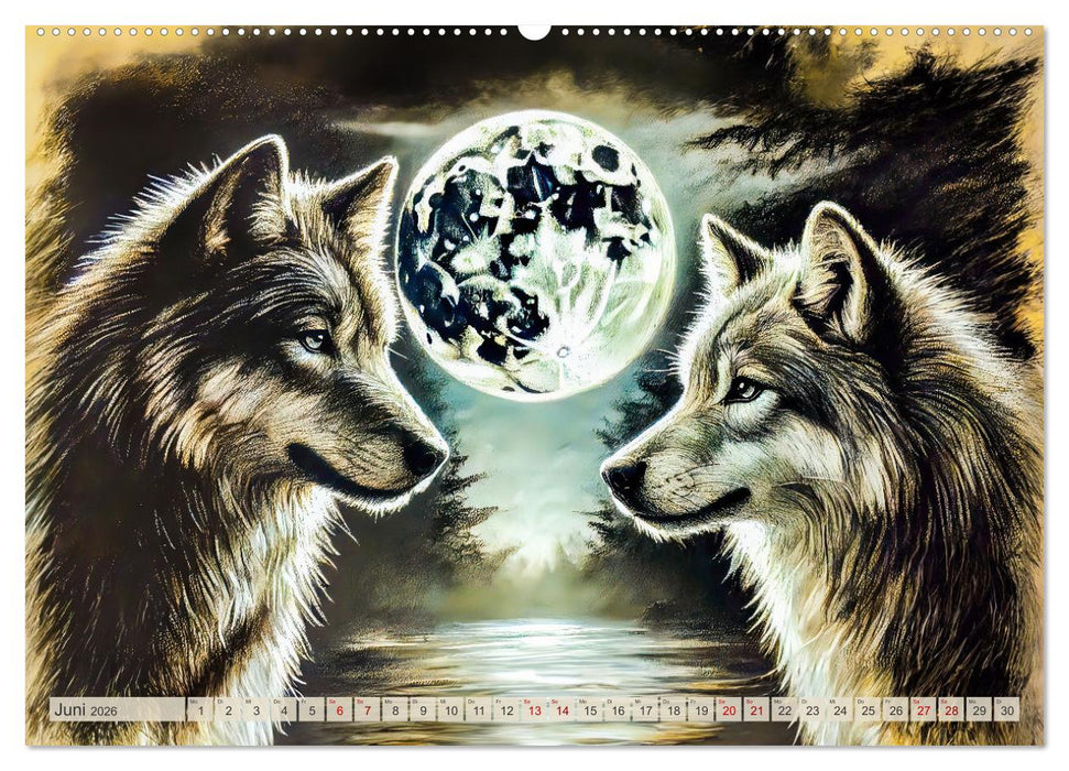 Die Eleganz der Wölfe - Mythische Begegnungen in der Natur (CALVENDO Wandkalender 2026)