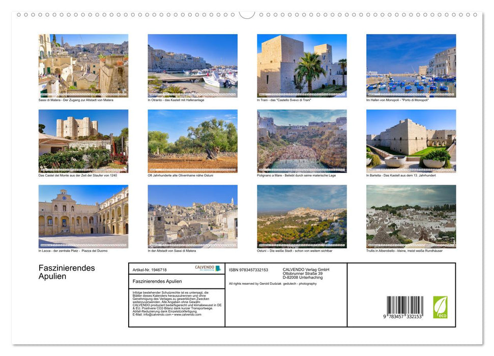 Faszinierendes Apulien (CALVENDO Premium Wandkalender 2026)