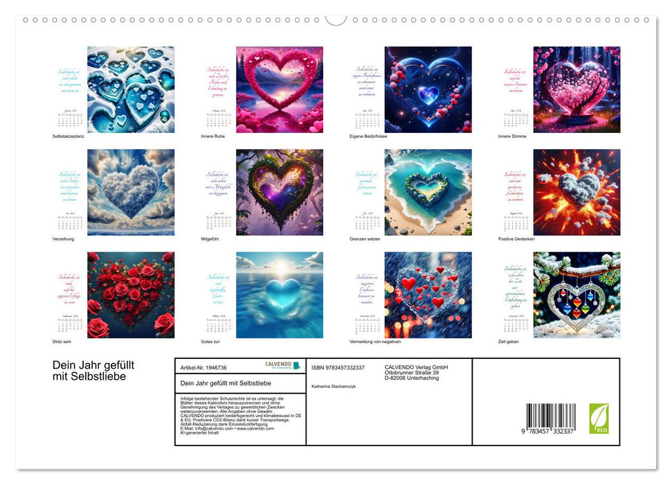 Dein Jahr gefüllt mit Selbstliebe (CALVENDO Premium Wandkalender 2026)