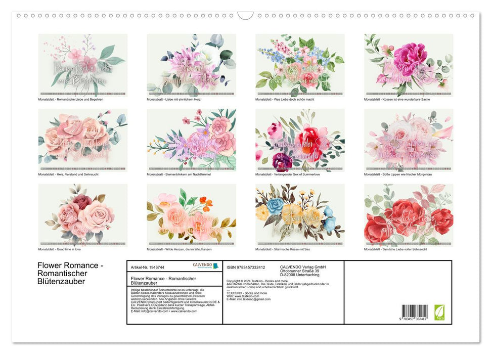 Flower Romance - Romantischer Blütenzauber (CALVENDO Wandkalender 2026)