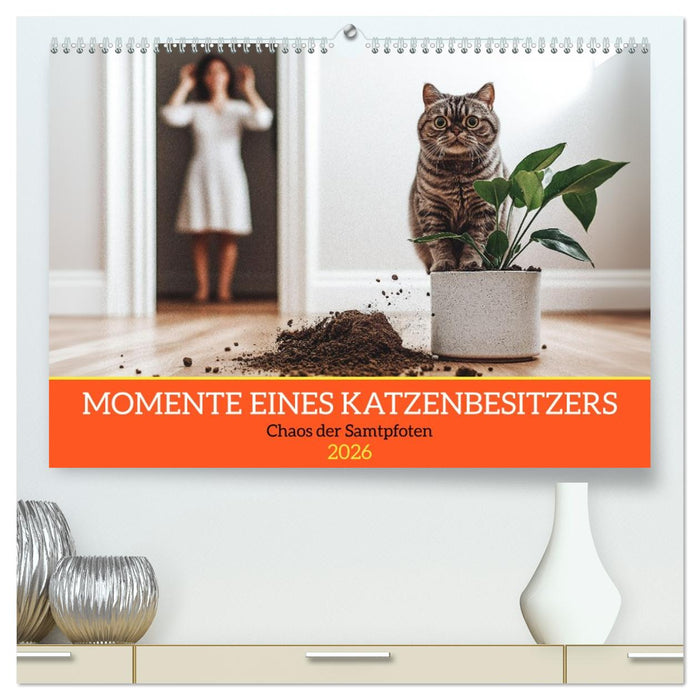 Momente eines Katzenbesitzers - Chaos der Samtpfoten (CALVENDO Premium Wandkalender 2026)
