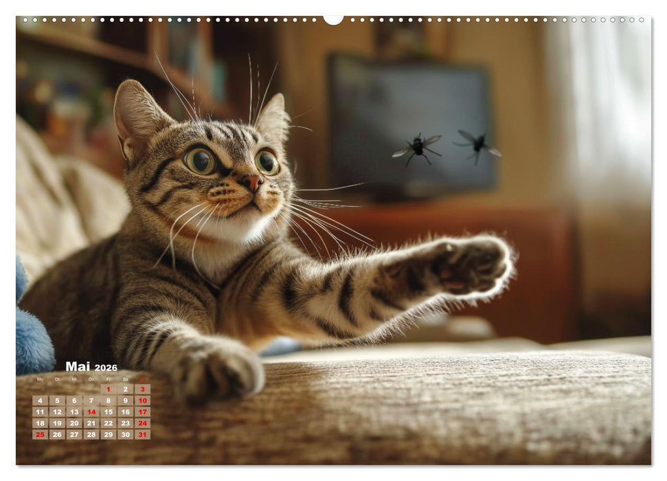 Momente eines Katzenbesitzers - Chaos der Samtpfoten (CALVENDO Premium Wandkalender 2026)