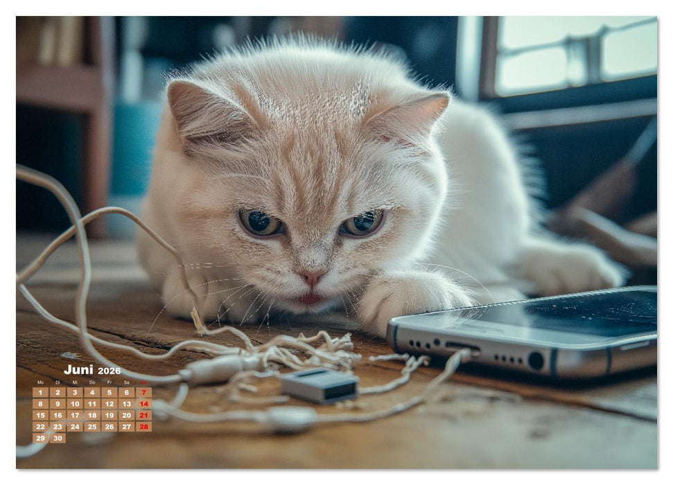 Momente eines Katzenbesitzers - Chaos der Samtpfoten (CALVENDO Premium Wandkalender 2026)