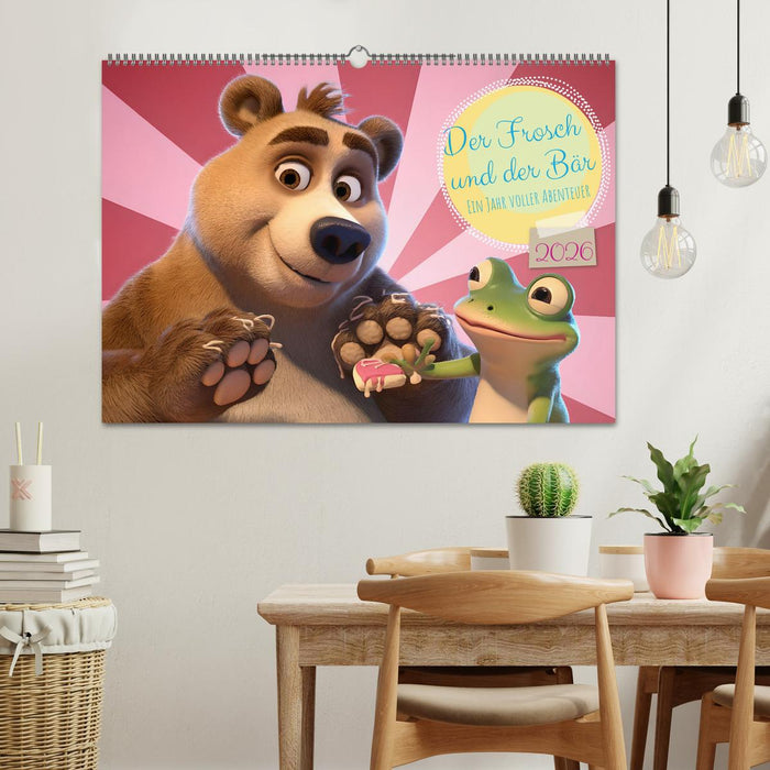 Der Frosch und der Bär - Ein Jahr voller Abenteuer (CALVENDO Wandkalender 2026)