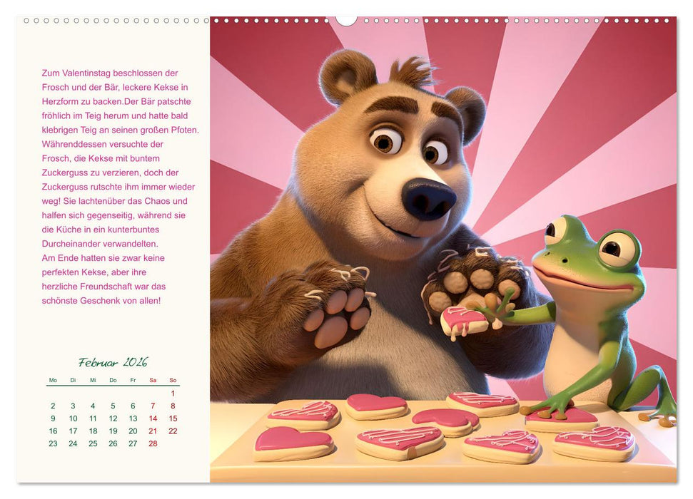 Der Frosch und der Bär - Ein Jahr voller Abenteuer (CALVENDO Wandkalender 2026)