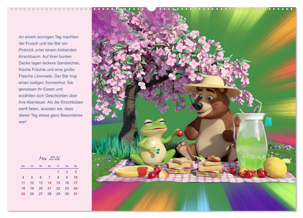 Der Frosch und der Bär - Ein Jahr voller Abenteuer (CALVENDO Wandkalender 2026)
