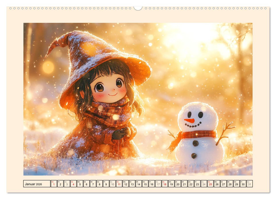 Kleine Hexen. Zauberhafte Mädchen mit magischen Kräften (CALVENDO Premium Wandkalender 2026)