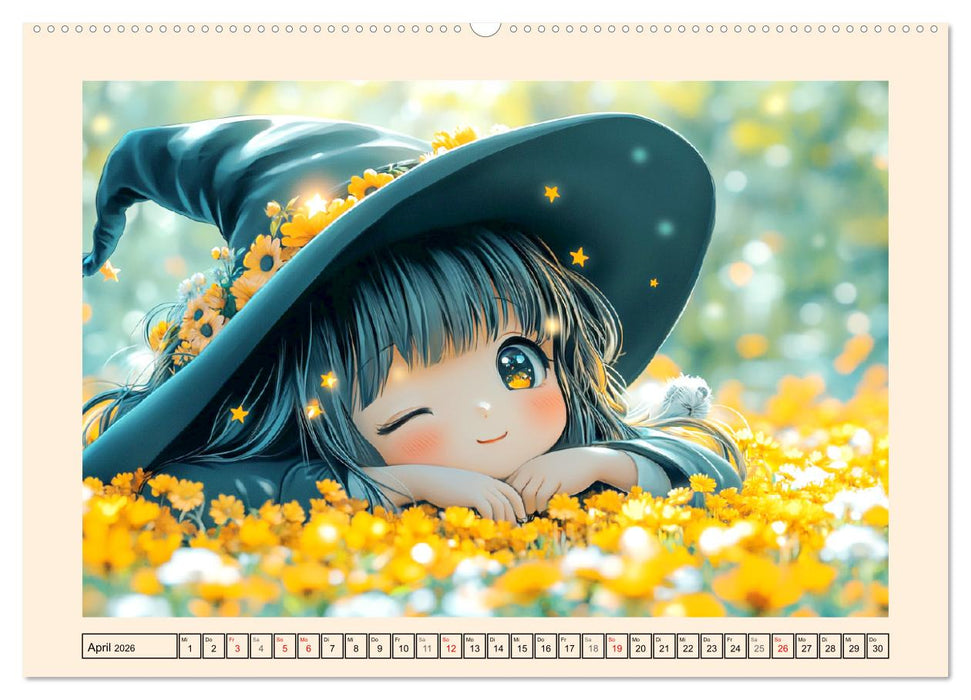 Kleine Hexen. Zauberhafte Mädchen mit magischen Kräften (CALVENDO Premium Wandkalender 2026)