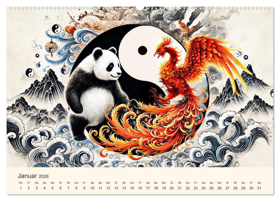 Yin und Yang der Wesen - Asiatische Mythen im Gleichgewicht (CALVENDO Wandkalender 2026)