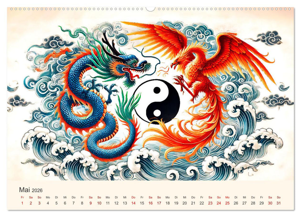 Yin und Yang der Wesen - Asiatische Mythen im Gleichgewicht (CALVENDO Wandkalender 2026)