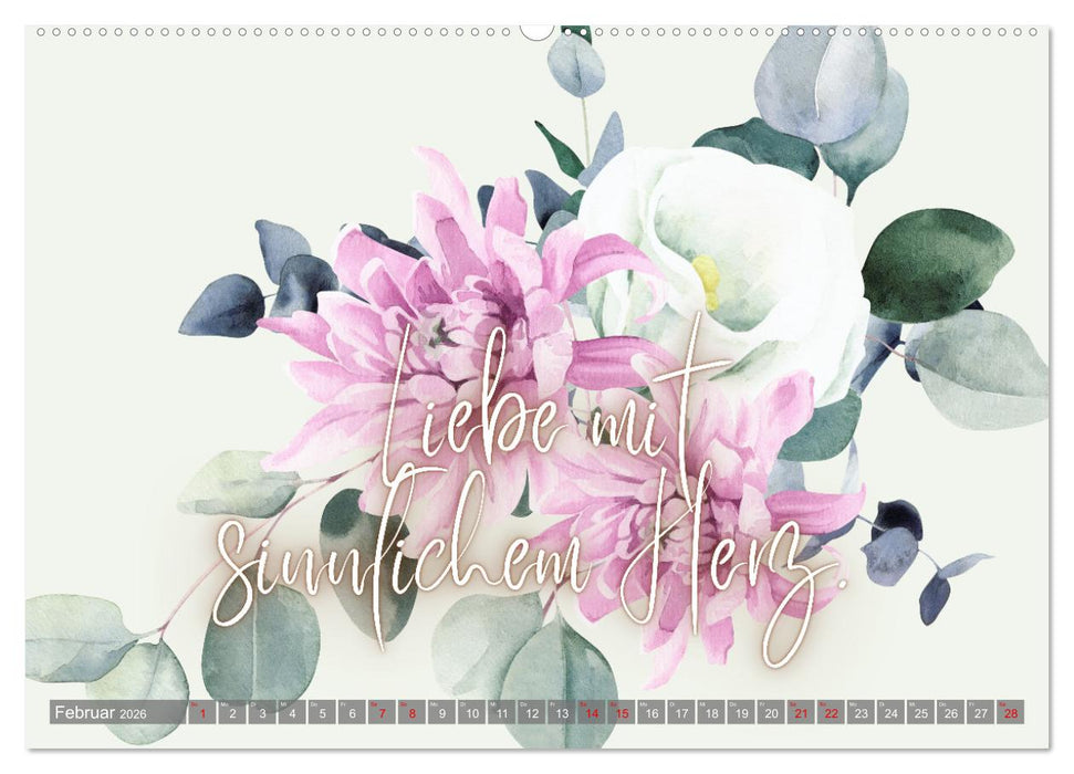 Flower Romance - Romantischer Blütenzauber (CALVENDO Premium Wandkalender 2026)