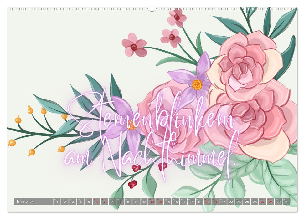 Flower Romance - Romantischer Blütenzauber (CALVENDO Premium Wandkalender 2026)