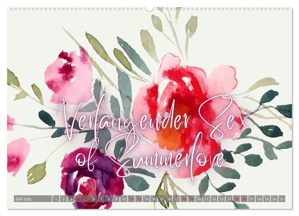 Flower Romance - Romantischer Blütenzauber (CALVENDO Premium Wandkalender 2026)