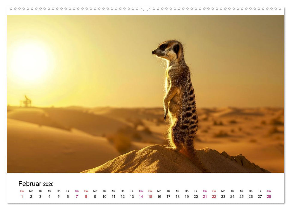 Erdmännchen - coole Typen (CALVENDO Premium Wandkalender 2026)
