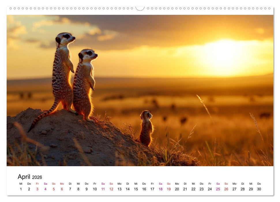 Erdmännchen - coole Typen (CALVENDO Premium Wandkalender 2026)