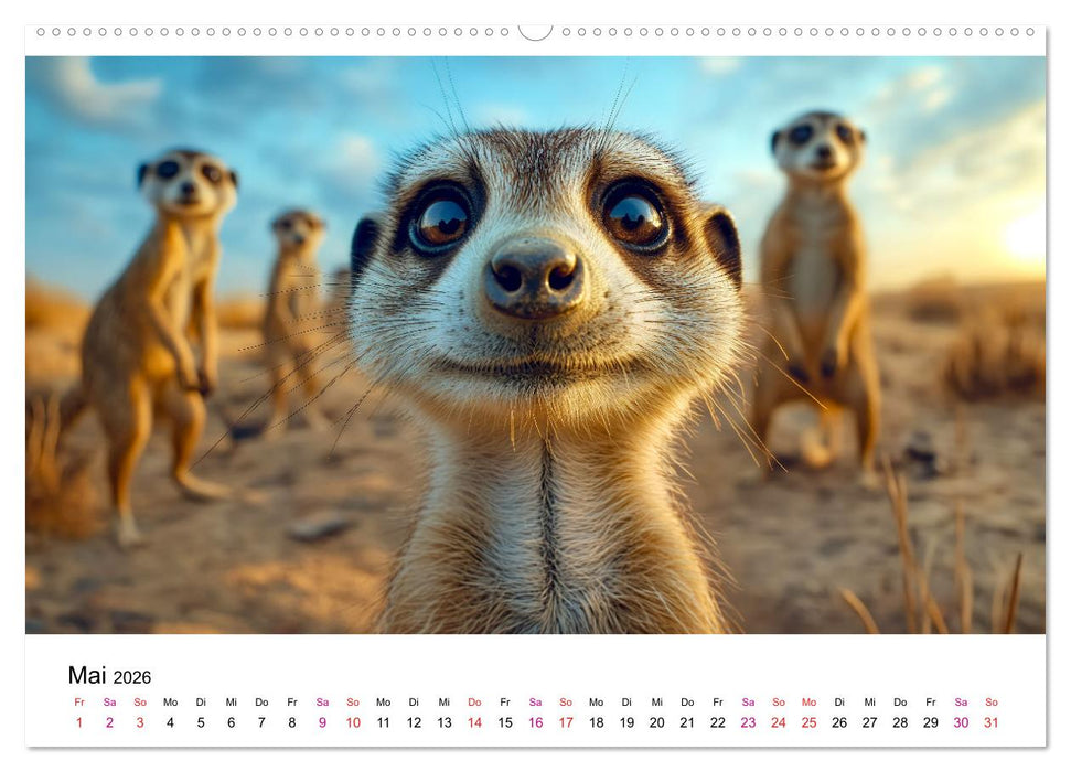 Erdmännchen - coole Typen (CALVENDO Premium Wandkalender 2026)