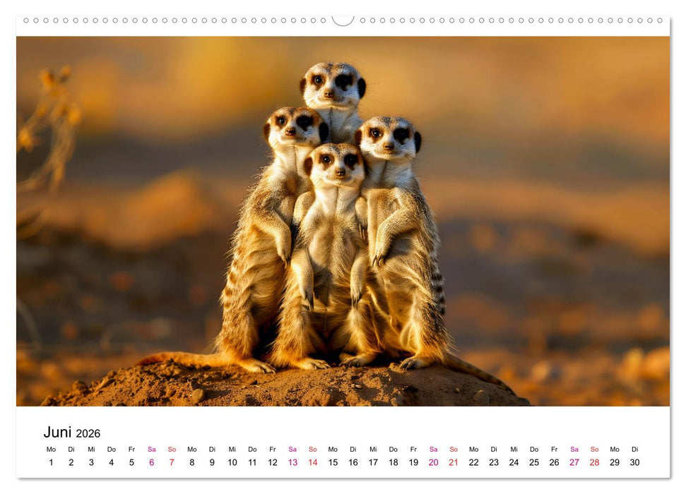 Erdmännchen - coole Typen (CALVENDO Premium Wandkalender 2026)