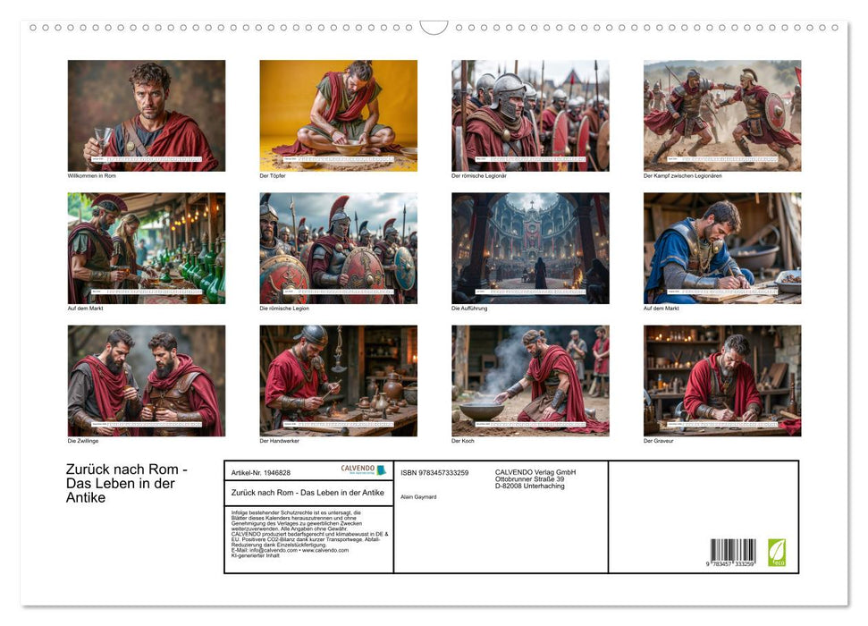 Zurück nach Rom - Das Leben in der Antike (CALVENDO Wandkalender 2026)