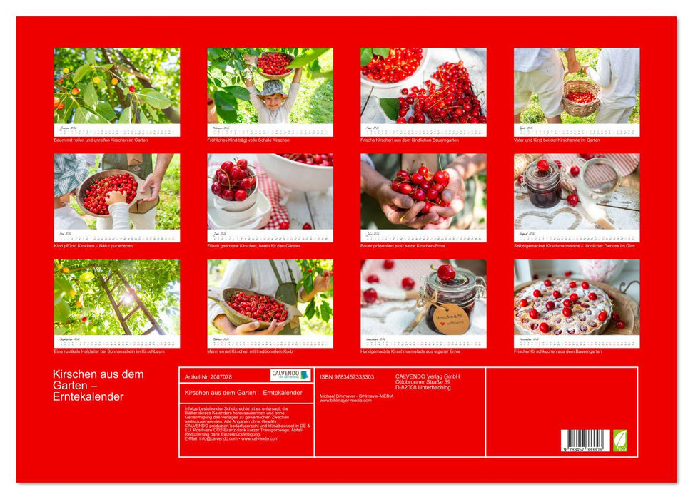 Kirschen aus dem Garten – Erntekalender (CALVENDO Wandkalender 2026)