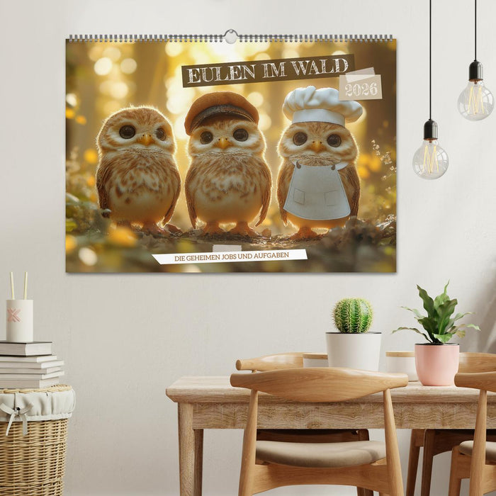 Eulen im Wald - Die geheimen Jobs und Aufgaben (CALVENDO Wandkalender 2026)