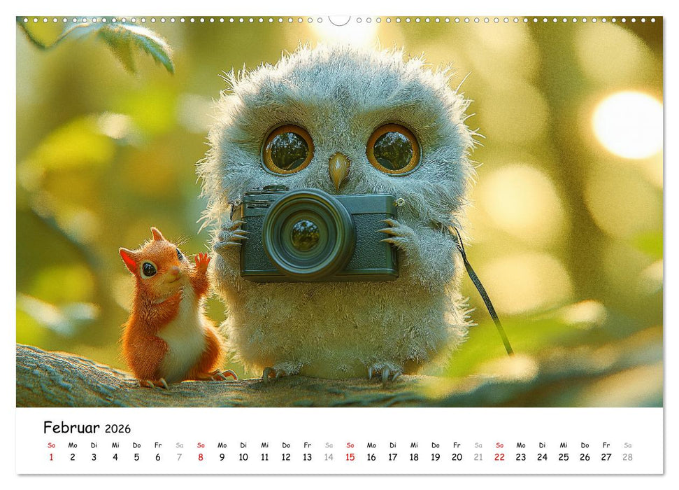 Eulen im Wald - Die geheimen Jobs und Aufgaben (CALVENDO Wandkalender 2026)