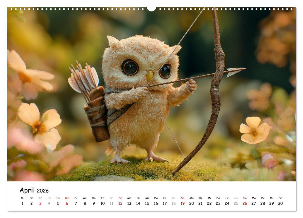 Eulen im Wald - Die geheimen Jobs und Aufgaben (CALVENDO Wandkalender 2026)