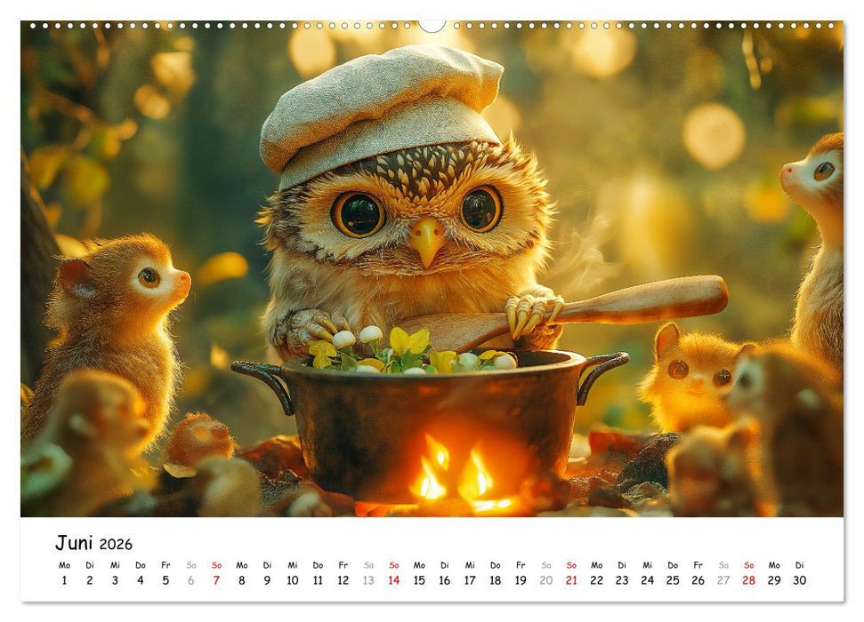 Eulen im Wald - Die geheimen Jobs und Aufgaben (CALVENDO Wandkalender 2026)