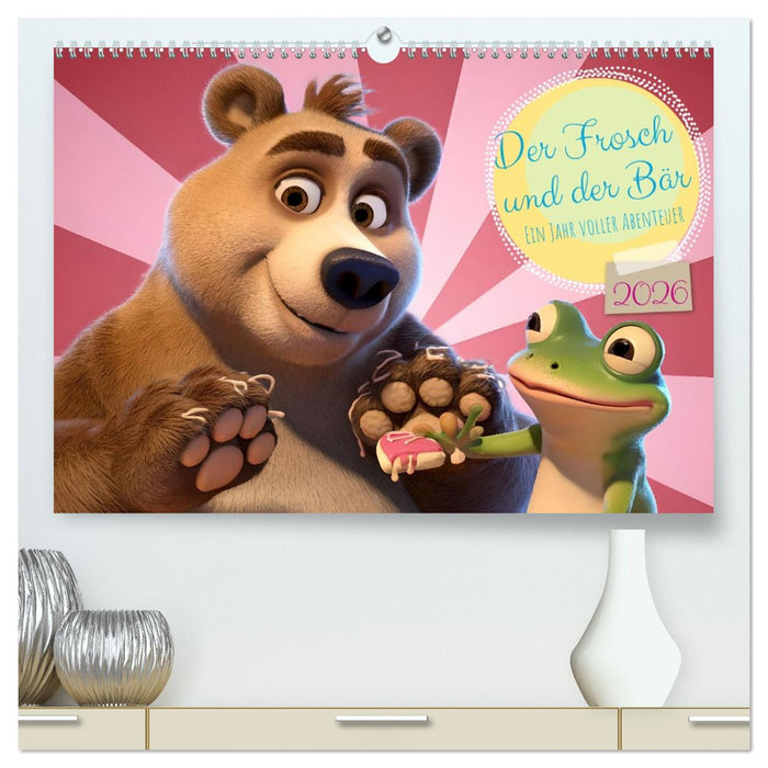 Der Frosch und der Bär - Ein Jahr voller Abenteuer (CALVENDO Premium Wandkalender 2026)